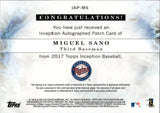 2017 Miguel Sano Topps Inception JERSEY AUTO 073/199 AUTOGRAPH RELIC #IAP-MS Minnesota Twins