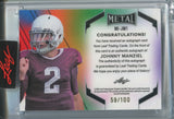 2024 Johnny Manziel Leaf Metal INSCRIPTIONS AUTO 059/100 AUTOGRAPH #MI-JM1 Cleveland Browns