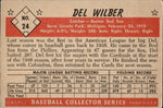 1953 Del Wilber Bowman Black and White #24 Boston Red Sox BV $40