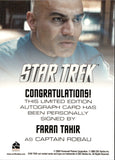 2009 Faran Tahir as Captain Robau Rittenhouse Star Trek The Movie AUTO AUTOGRAPH #_FATA