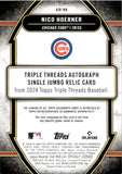 2024 Nico Hoerner Topps Triple Threads JUMBO JERSEY AUTO 01/50 AUTOGRAPH RELIC #AJR-NH Chicago Cubs