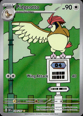 2023 Pidgeotto Pokemon SV03: Obsidian Flames ILLUSTRATION RARE #208