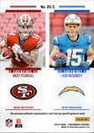 2024 Ladd McConkey Ricky Pearsall Panini Contenders ROOKIE TICKET DUAL JERSEY RELIC RC #DS-5 Los Angeles Chargers San Francisco 49ers