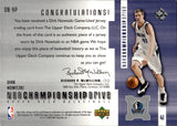 2002-03 Dirk Nowitzki Upper Deck Championship Drive KEY PIECES JERSEY RELIC #DN-KP Dallas Mavericks