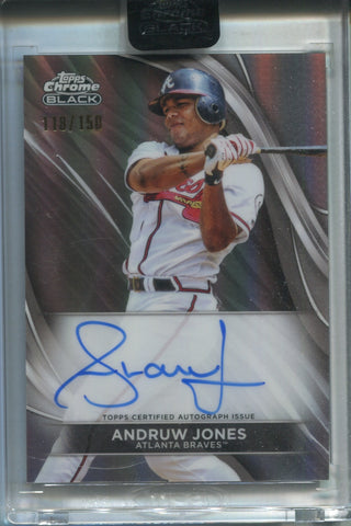 2024 Andruw Jones Topps Chrome Black AUTO 118/150 AUTOGRAPH #CBA-AJ Atlanta Braves