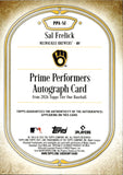 2026 Sal Frelick Topps Tier 1 PRIME PERFORMERS BLUE FOIL AUTO 77/99 AUTOGRAPH #PPA-SF Milwaukee Brewers