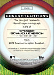 2022 Spencer Schwellenbach Bowman Inception AUTO 137/399 AUTOGRAPH #PA-SS Atlanta Braves