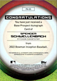 2022 Spencer Schwellenbach Bowman Inception AUTO 137/399 AUTOGRAPH #PA-SS Atlanta Braves