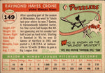 1955 Ray Crone Topps #149 Milwaukee Braves BV $25