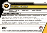 2024 Caitlin Clark Bowman University Chrome PINK REFRACTOR ROOKIE RC #34 Indiana Fever