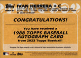2023 Ivan Herrera Topps 1988 DESIGN ROOKIE AUTO AUTOGRAPH RC #88BA-IH St. Louis Cardinals