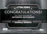 2020 Ben Daniels as General Merrick Autograph Topps Star Wars Masterwork #A-BD AUTO 1