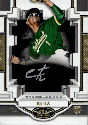 2023 Esteury Ruiz Topps Tier One BRK OUT SILVER AUTOGRAPHS ROOKIE AUTO 1/10 Oakland Athletics #BOA-ED2