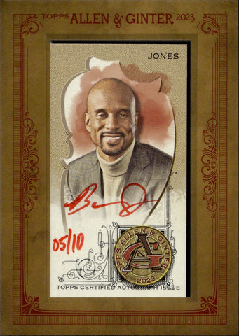 2023 Bomani Jones Topps Allen & Ginter FRAMED MINI RED INK AUTO 5/10 ESPN #MA-BOJ