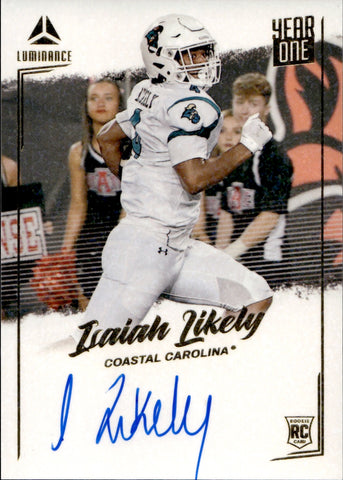 2022 Isaiah Likely Panini Luminance YEAR ONE SIGNATURES ROOKIE AUTO Baltimore Ravens #YSR-ILI