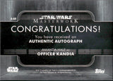 2020 Amanda Hale as Officer Kandia Autograph Topps Star Wars Masterwork #A-HA AUTO 2