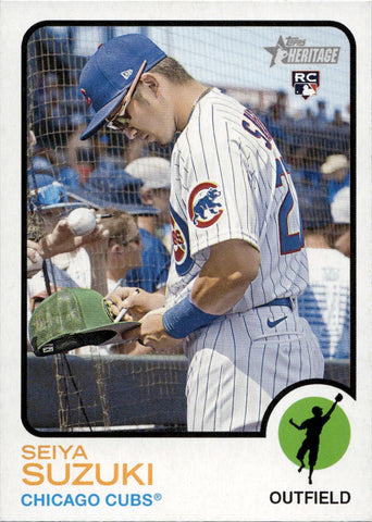 2022 Seiya Suzuki Topps Heritage IMAGE VARIATION ROOKIE Chicago Cubs #505