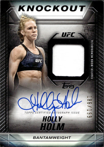 2024 Holly Holm Topps UFC Knockout SHIRT AUTO 186/199 AUTOGRAPH RELIC #KAR-HHM Bantamweight