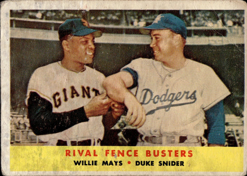 1958 Willie Mays Duke Snider Topps Giants Dodgers #436 BV$250