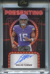 2024 Dalla Turner Panini One PRESENTING RED ROOKIE AUTO 11/49 AUTOGRAPH #168 Minnesota Vikings