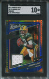 2021 Jordan Love Donruss Optic BLUE HYPER PRIZM THREADS JERSEY RELIC SGC 10 #TH-12 Green Bay Packers 5813