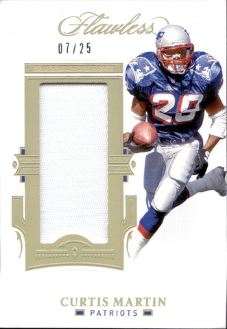 2021 Curtis Martin Panini Flawless JUMBO PATCH 07/25 RELIC #PAT-CMA New England Patriots HOF