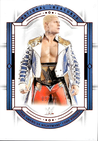 2023 "The American Nightmare" Cody Rhodes Panini National Treasures RUBY RED 09/75 #2 Monday Night Raw