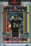 2025 Jerome Bettis Leaf Glory of the Game HOLO SILVER GAME USED JERSEY 27/40 RELIC #GU-24 Pittsburgh Steelers HOF