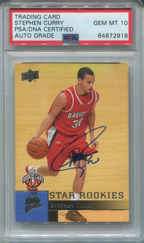 2009-10 Stephen Curry Upper Deck PSA/DNA AUTHENTIC 10 AUTO AUTOGRAPH STAR ROOKIE RC #234 Golden State Warriors 2918