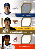 2009 Jeff Kent Freddy Sanchez Josh Barfield Upper Deck SPx WINNING MATERIALS TRIPLE JERSEY RELIC #WM3-KSD Dodgers Pirates Indians