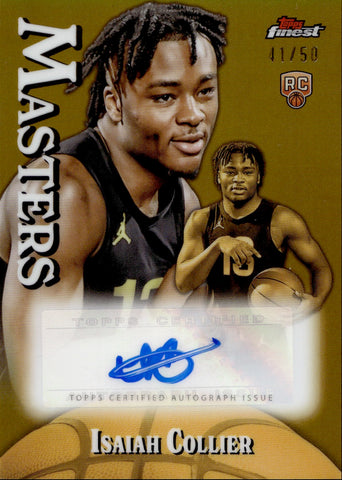 2024-25 Isaiah Collier Topps Finest ROOKIE GOLD REFRACTOR MASTERS AUTO 41/50 AUTOGRAPH #MA-IC Utah Jazz