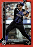 2025 Jace Jung Topps Update Series RED FOIL ROOKIE AUTO 4/5 AUTOGRAPH #US93 Detroit Tigers