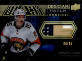 2021-22 Anton Lundell Upper Deck Black ROOKIE OBSIDIAN PATCH 08/35 RELIC #ORJ-AL Florida Oanthers