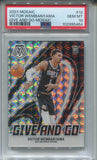 2023-24 Victor Wembanyama Panini Mosaic GIVE AND GO ROOKIE RC PSA 10 #12 San Antonio Spurs 5464
