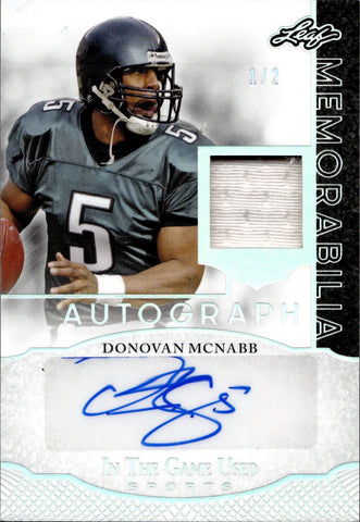 2024 Donovan McNabb Leaf In the Game Used SILVER JERSEY AUTO 1/2 AUTOGRAPH RELIC #IGA-DM1 Philadelphia Eagles