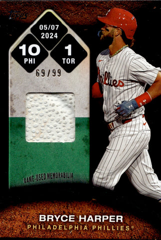 2025 Bryce Harper Topps ROUNDING THE BASES BASE 69/99 RELIC #RTB-BR Philadelphia Phillies