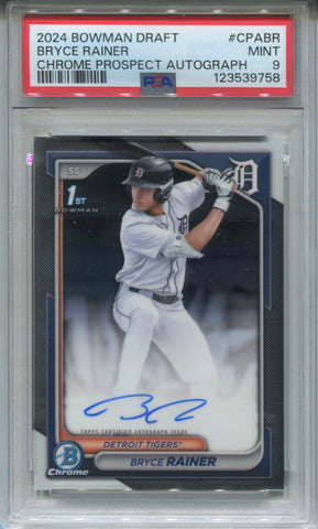 2024 Bryce Rainer Bowman Chrome Draft 1ST BOWMAN PROSPECT AUTO AUTOGRAPH PSA 9 #BPA-BR Detroit Tigers