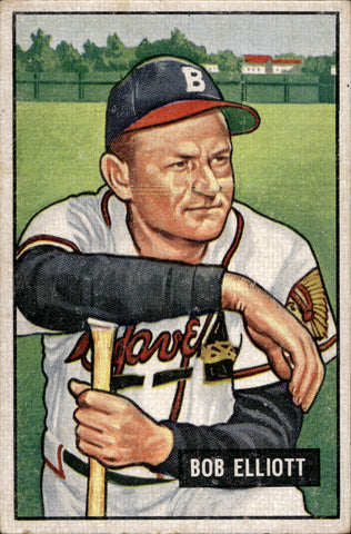 1951 Bob Elliott Bowman #66 Boston Braves BV $25