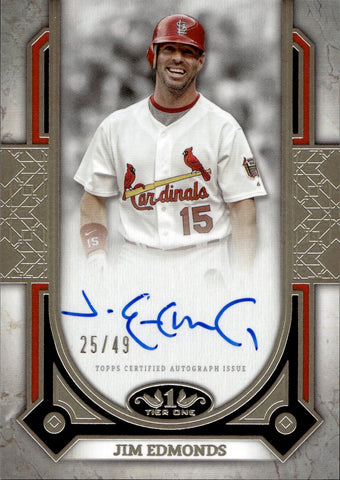 2024 Jim Edmonds Topps Tier One PRIME PERFORMERS AUTO 25/49 AUTOGRAPH #PPA-JE St. Louis Cardinals