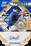 2021 Kyle Muller Panini Elite Extra Edition PROSPECT MATERIALS BUTTON AUTO 1/3 AUTOGRAPH RELIC #PMS-KM Atlanta Braves *NRMT*