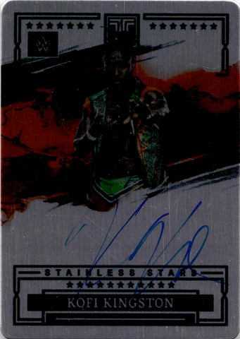 2023 Kofi Kingston Panini Impeccable WWE STAINLESS STARS AUTO 70/99 AUTOGRAPH #EM-KKG Friday Night Smackdown