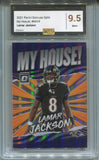 2021 Lamar Jackson Donruss Optic MY HOUSE! ORANGE GAS 9.5 #MH-9 Baltimore Ravens 4024