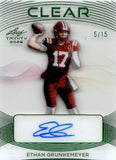 2026 Ethan Grunkemeyer Leaf Trinity CLEAR GREEN FOIL AUTO 05/15 AUTOGRAPH #CA-EG1 Virginia Tech Hokies