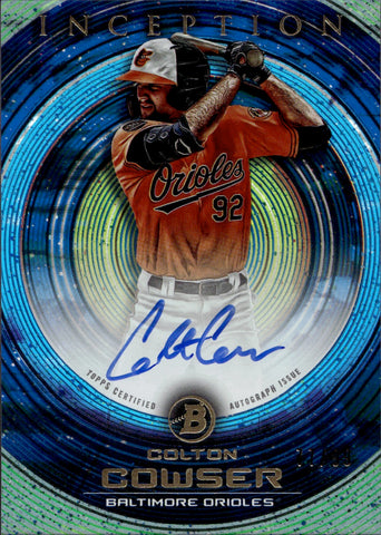 2022 Colton Cowser Bowman Inception BLUE AUTO 77/99 AUTOGRAPH #PA-CC Baltimore Orioles