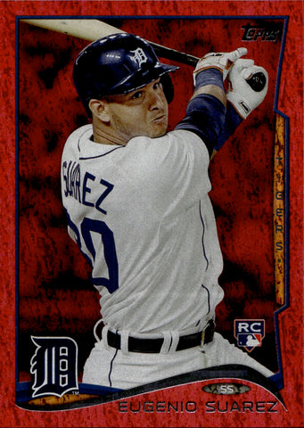 2014 Eugenio Suarez Topps Update RED HOT FOIL ROOKIE RC #US-96 Detroit Tigers 1