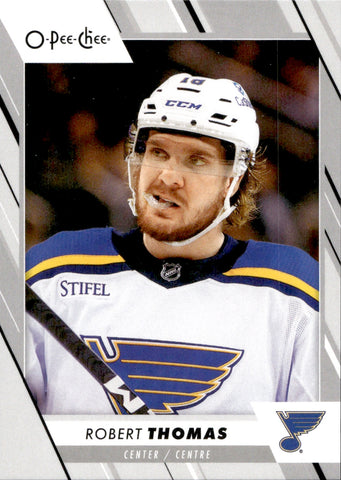 2023-24 Robert Thomas O-PEE-CHEE PRE-GAME WARM-UP JERSEY VARIATION #22 St. Louis Blues