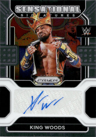 2022 King Xavier Woods Panini Prizm WWE SENSATIONAL SIGNATURES AUTO AUTOGRAPH #SN-XWD Friday Night Smackdown 2