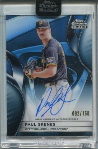 2025 Paul Skenes Topps Chrome Black BLUE REFRACTOR AUTO 092/150 AUTOGRAPH #CBA-PS Pittsburgh Pirates
