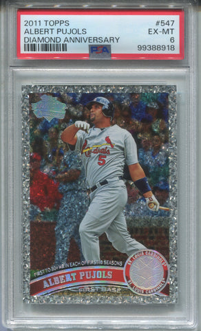 2011 Albert Pujols Topps DIAMOND ANNIVERSEY PSA 6 #547 St. Louis Cardinals 8918