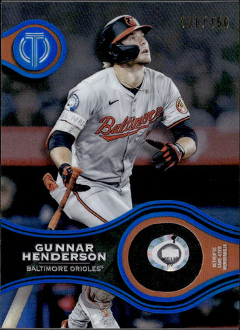 2025 Gunnar Henderson Topps Tribute SAPPHIRE BLUE STAMP OF APPROVAL JERSEY 138/150 RELIC #SOA-GH Baltimore Orioles